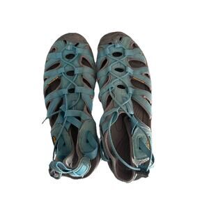 Women's Keen Sandal Sz 9.5 Gray/Teal Closed Toe Waterproof Outdoor Hiking